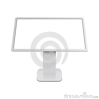 Interactive digital table with blank touch screen Vector Illustration